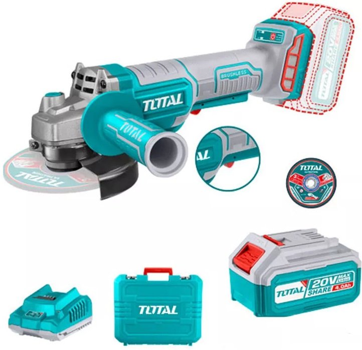 

Угловая шлифмашина Total TAGLI2111561 (с 1-им АКБ, кейс)