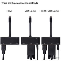 Адаптер USBTOP USB 3.1 Type-C на HDMI/VGA/3.5 мм/USB 3.0/USB-C