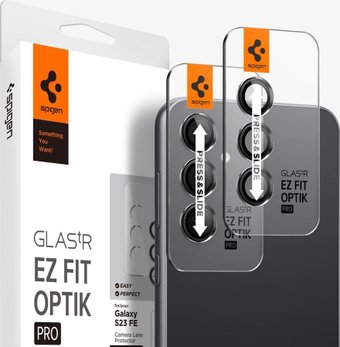 Защитное стекло Spigen Optik TR EZ Fit camera protector для Samsung Galaxy S23 FE AGL06987 (2шт)