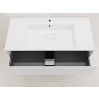 Symbolite Тумба под умывальник Лима 100 Line Plus 2 ящика + Line 100x48 (подвесная, белый матовый/жасмин)