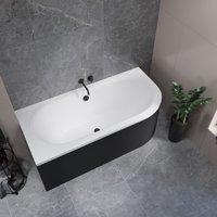 Ванна Lauter Bliss 150 L 21201051L (с каркасом и сифоном 21Y11021 матовый черный)