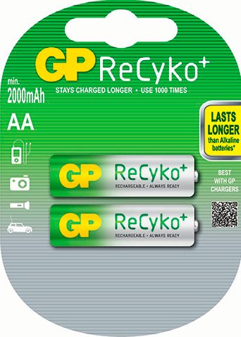

Аккумулятор GP ReCyko+ AA 2000mAh 2 шт.