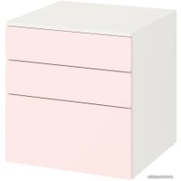 Детский комод Ikea Смостад/Опхус 093.950.83 (белый/бледно-розовый)