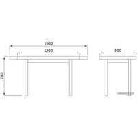 Кухонный стол AksHome Max 5 P 69883 (дуб грендсон/черный)