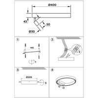 Припотолочная люстра Ambrella light Comfort FL5806/1+2 BK (черный)