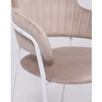 Стул с подлокотниками Алвест AV 448 (серо-бежевый бархат H-08/белый)