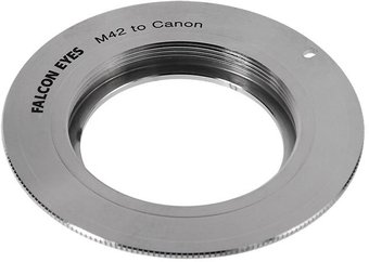 Адаптер Falcon Eyes M42 на Canon (серебристый)