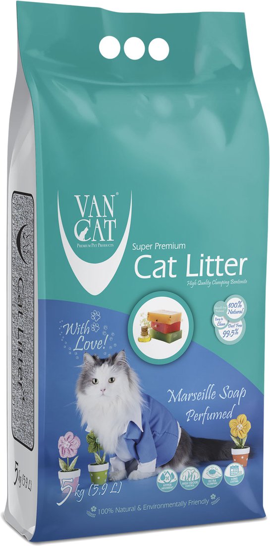 

Наполнитель для туалета Van Cat Marseille Soap с ароматом марсельского мыла 5 кг