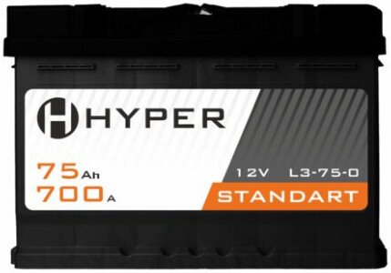 Автомобильный аккумулятор Hyper Standard R+ (75 А·ч)