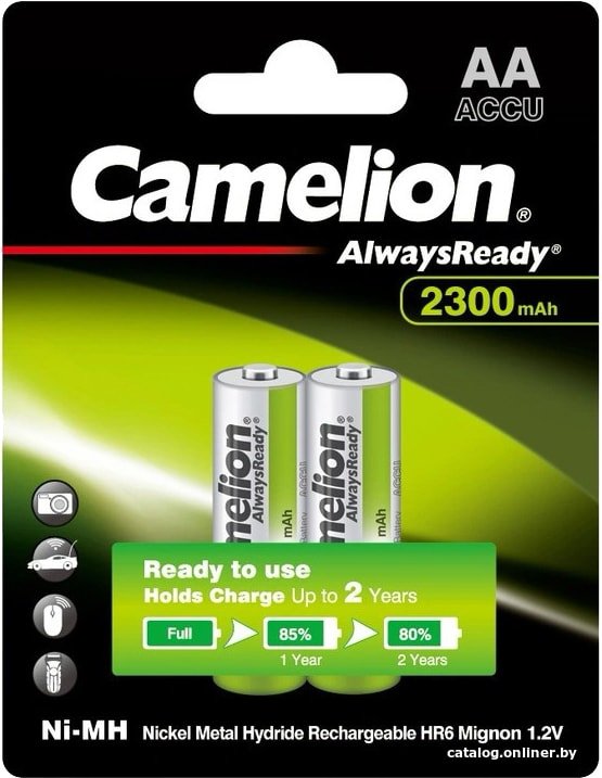 Аккумулятор Camelion AlwaysReady AA 2300mAh 2 шт NH-AA2300ARBP2