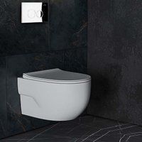 Унитаз подвесной Roxen Porto One Rimless 6 в 1 StounFix Dual Fresh 516917 (кнопка: хром)