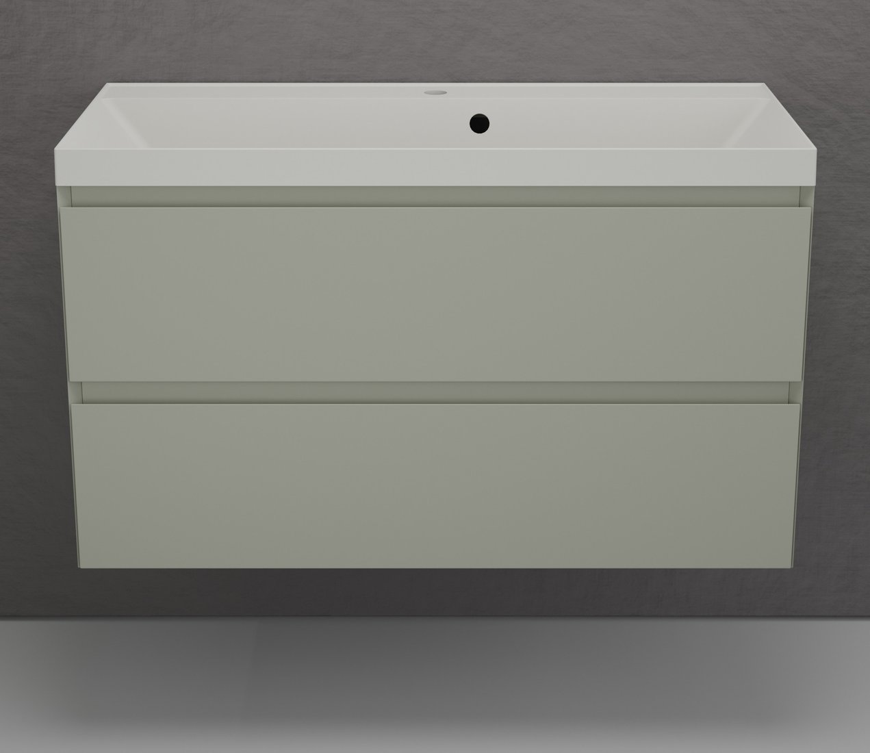 Symbolite Тумба под умывальник Манхэттен 100 Plus 2 ящика + Asti 100x45 (подвесная, олива/жасмин)