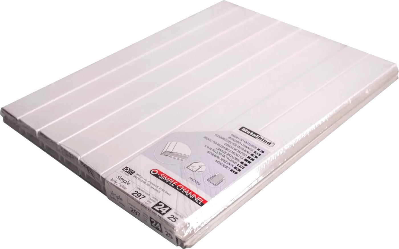 

Металлический канал для переплета OPUS O.Simple Channel 297x24 мм OSC24BIA29725 (25 шт, белый)