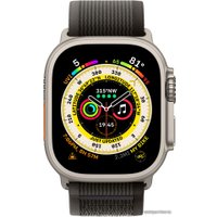 Умные часы Apple Watch Ultra LTE 49 мм (титановый корпус, титановый/черно-серый, нейлоновый ремешок размера M/L)