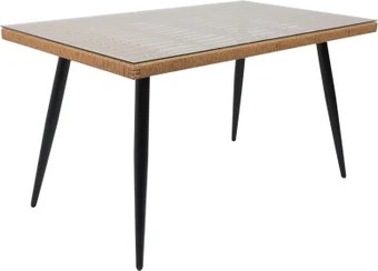 Стол AksHome Bergamo 140x80x75 (сталь-черная/стекло)