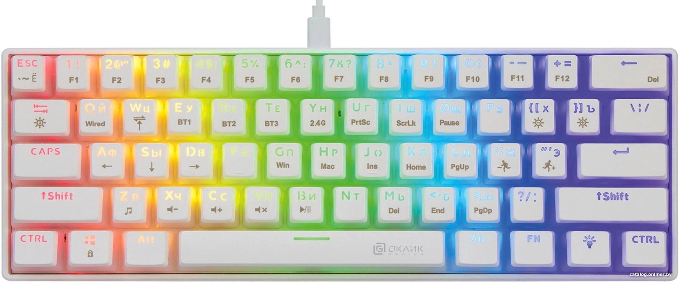 Клавиатура Оклик K763W (белый)