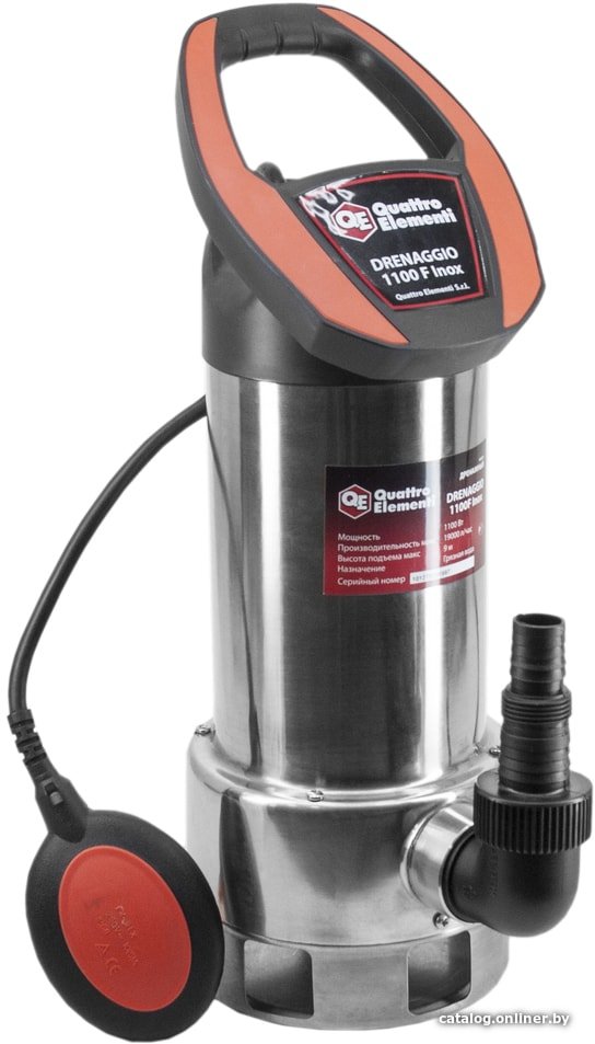 Дренажный насос Quattro Elementi Drenaggio 1100 F Inox