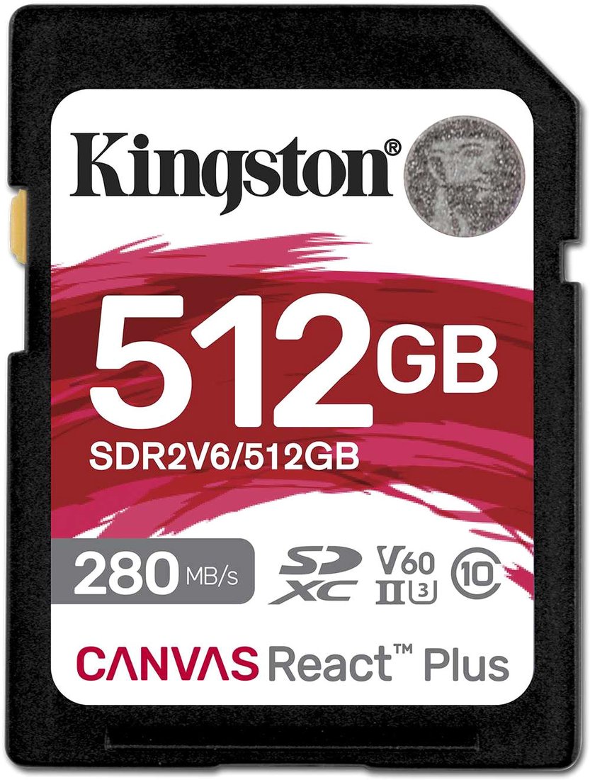 

Карта памяти Kingston Canvas React Plus V60 SDXC 512GB