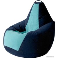 Кресло-мешок Kreslomeshki Груша Kombo XXXL GKV-145x100-TSM (темно-синий/ментол)