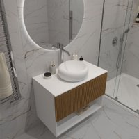  ЗОВ Тумба под умывальник Кито-2 100 2K100LW0MRMC (белый/тростник)