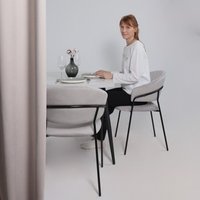 Стул с подлокотниками Алвест AV 433 (светло-серый бархат H-09/черный)