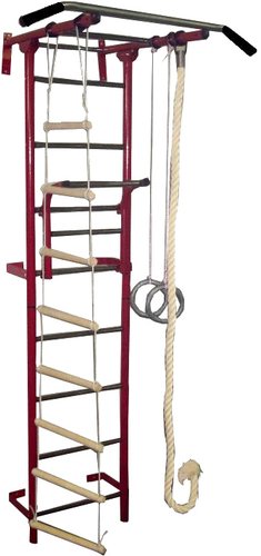 Детский спортивный комплекс Крепыш Г-образный пристенный-1 (бордовый)