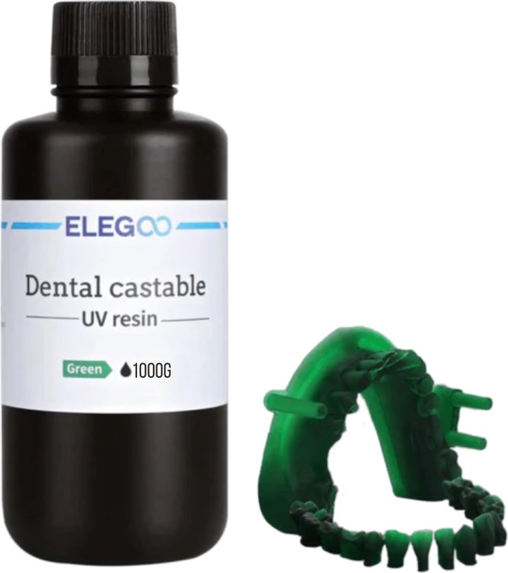 Фотополимер Elegoo Dental Castable UV 1кг (зеленый)