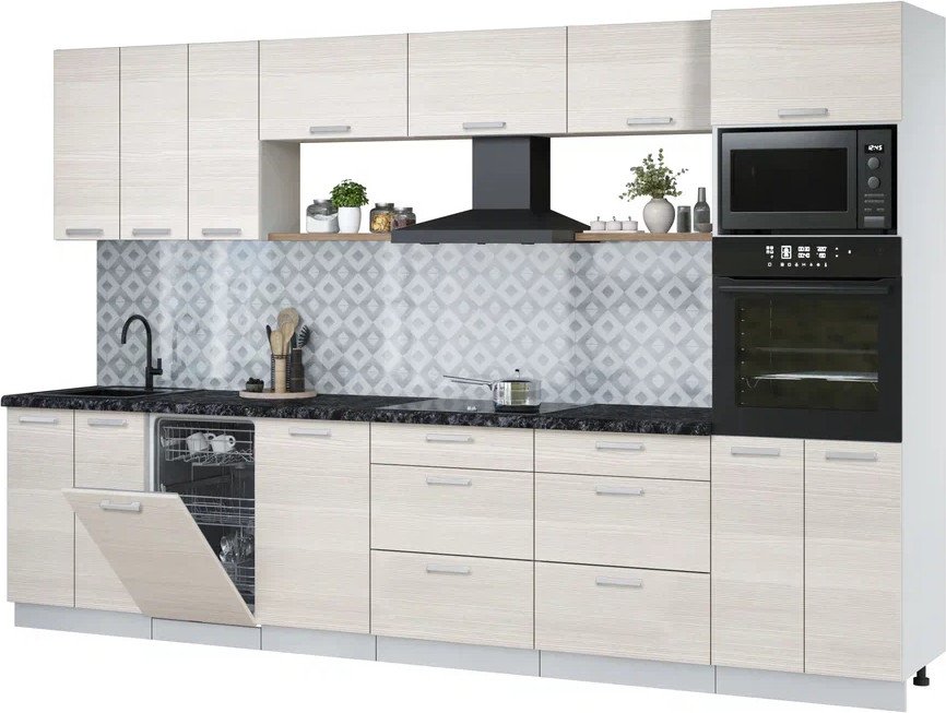 

Готовая кухня Интерлиния Мила Лайт 3.3-ПМ3 (вудлайн кремовый/вудлайн кремовый/кастилло темный)