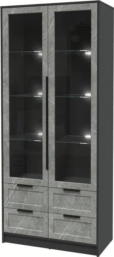 

Шкаф-витрина Интерлиния Концепт Тренд КТ-ШВ2 с подсветкой (антрацит/керамика)
