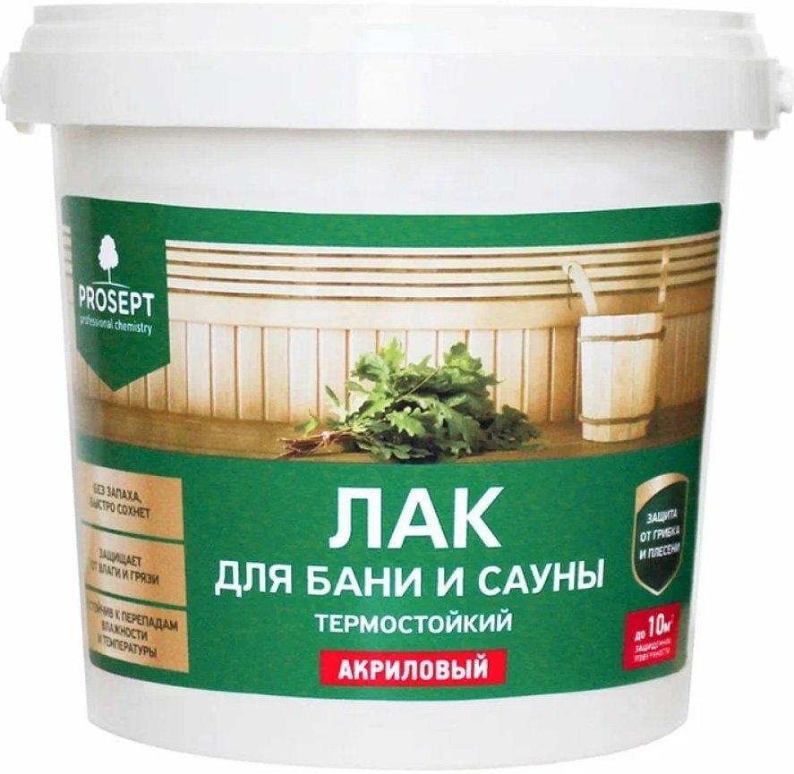

Лак Prosept Готовый состав для бани и сауны (0.9 л)