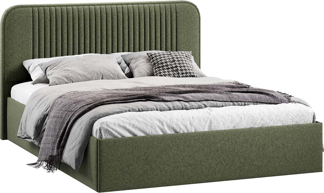 

Кровать Трия Тиффани Тип 1 c ПМ и заглушиной 160x200 (микровелюр Jercy Deep Green)