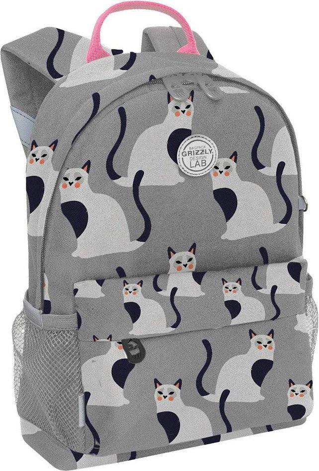 

Детский рюкзак Grizzly Кошечки на сером RK-678-1 (серый)