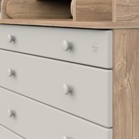 Детский комод Атон Мебель Maks ЛДСП 800/5 с органайзером (дуб канзас/серый шелк)