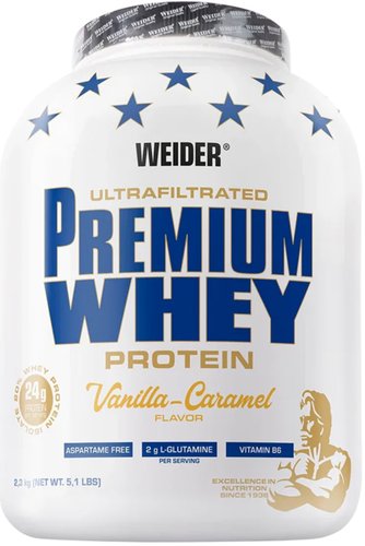 Протеин сывороточный (изолят) Weider Premium Whey (ваниль/карамель, 2.3 кг)