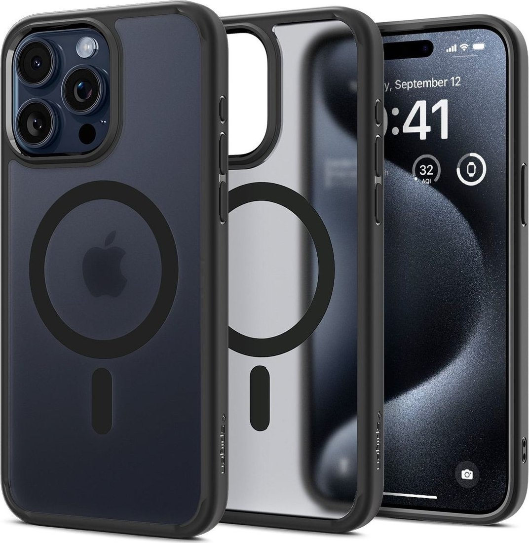 

Чехол для телефона Spigen Ultra Hybrid (MagFit) для iPhone 15 Pro ACS06720 (черный)