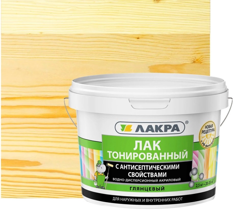 

Лак Лакра ВД тонированный 900 г (сосна)
