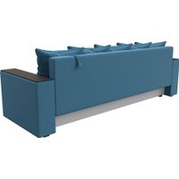 Диван Лига диванов Дубай Лайт полки слева 132283L (рогожка Амур 10 голубой)