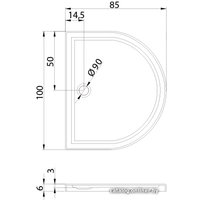 Душевой поддон NEW TRENDY Circus Ultra 100x85 B-0343