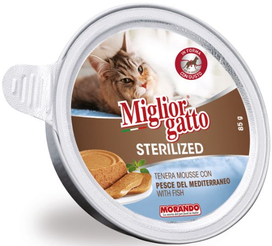 

Консервированный корм для кошек MigliorGatto Sterilized Mediterranean Fish 85 г