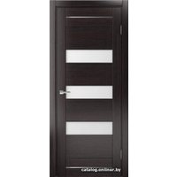 Межкомнатная дверь MDF-Techno Dominika 104 90x200 (орех темный, стекло лакобель кремовый)