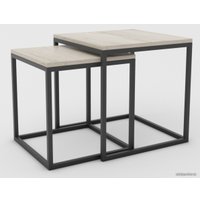 Журнальный столик Hype Mebel Дуэт 40x50-100 (черный/древесина белая)