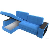 Угловой диван Лига диванов Брюссель левый 110649L (велюр голубой)