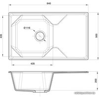 Кухонная мойка GranFest GF-U-840L (серый)