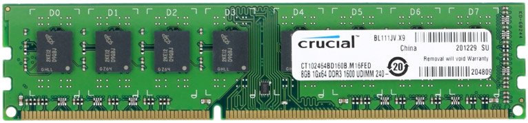 

Оперативная память Crucial 8GB DDR3 PC3-12800 (CT102464BD160B)