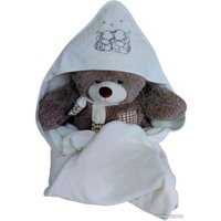 Полотенце с капюшоном Goodness Детское 100x100 (белый/зайчик)