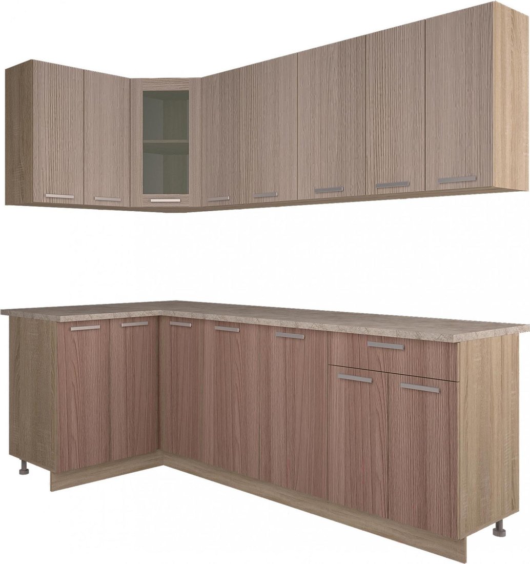 

Готовая кухня Интерлиния Мила 12x23 (ясень светлый/ясень темный)