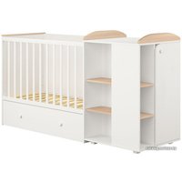 Кроватка-трансформер Polini Kids Ameli 900, с комодом (белый/дуб пастельный)