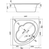 Ванна Santek Канны 150x150 базовая плюс [1WH112363]