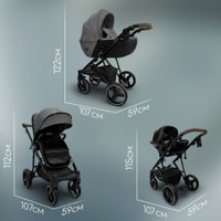 Универсальная коляска Bubago Savella 3в1 BG 199-2 (серый)