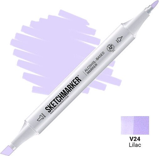 

Маркер художественный Sketchmarker Двусторонний V24 SM-V24 (сиреневый)